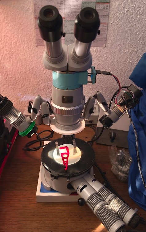 Zeiss Stemi IVb with the mono beamsplitter test setup